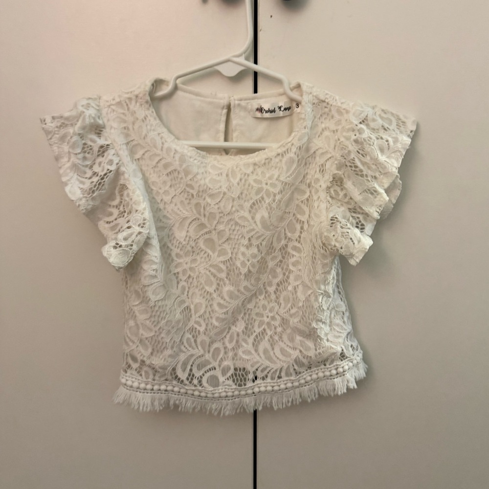 Orchid Lane White Lace Top